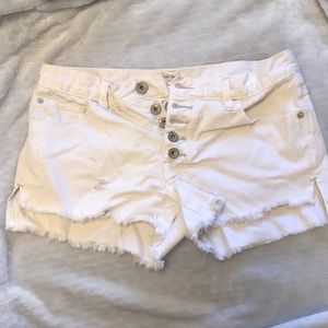 Free People White Jean Shorts